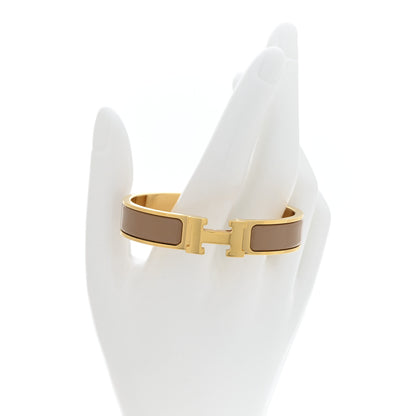 Hermes Enamel Narrow Clic Clac H Bracelet PM Chataigne 2 of 5