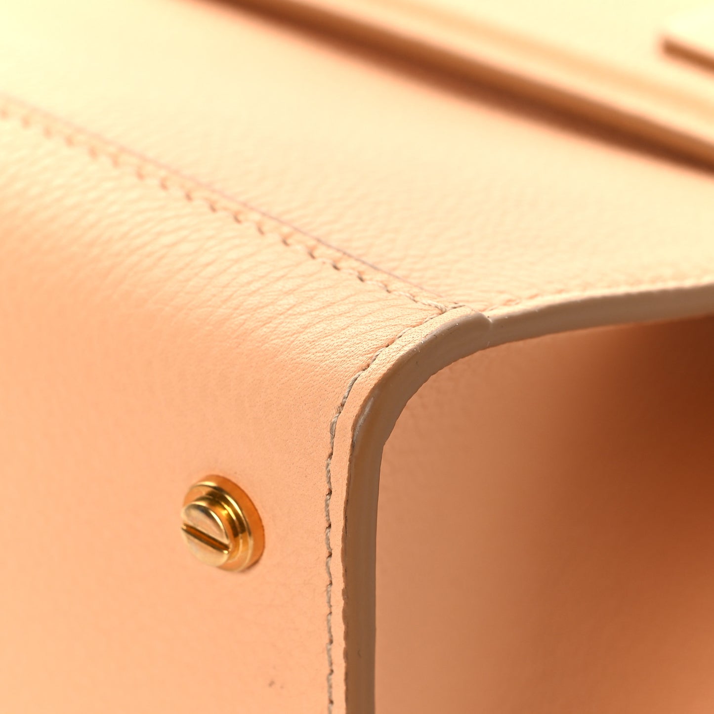 Grained Calfskin Mini Horizon Satchel Beige