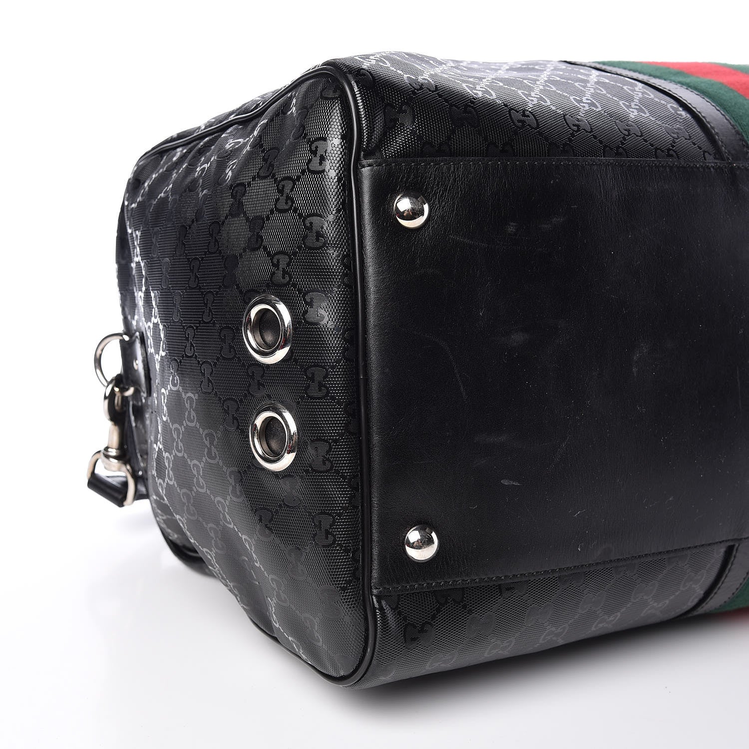 Gucci Imprime Monogram Web Carry On Duffle Bag Black 8 of 17