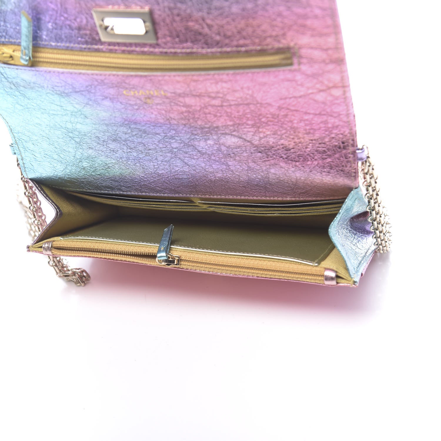 Chanel Metallic Goatskin Quilted 2.55 Reissue Wallet on Chain WOC Multicolor 5 of 12