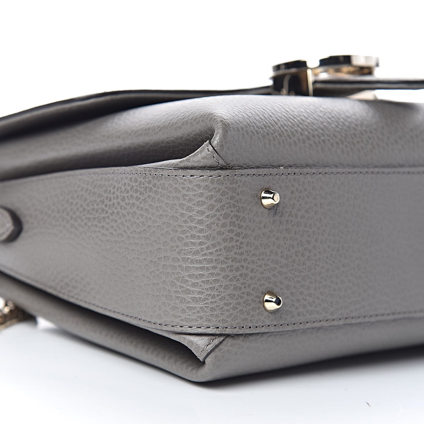 Dollar Calfskin Interlocking G Top Handle Shoulder Bag Loess