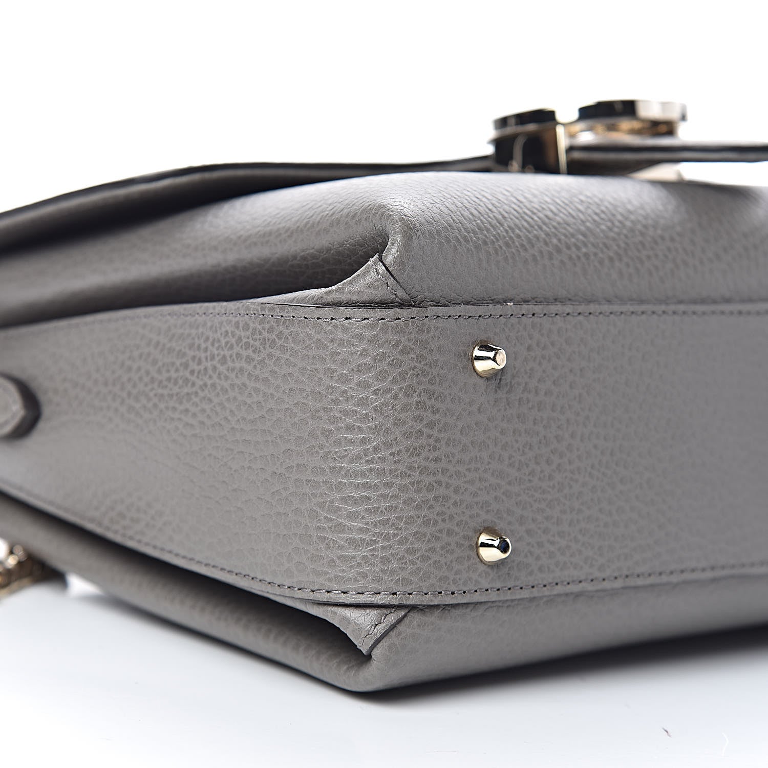 Gucci Dollar Calfskin Interlocking G Top Handle Shoulder Bag Loess 9 of 11