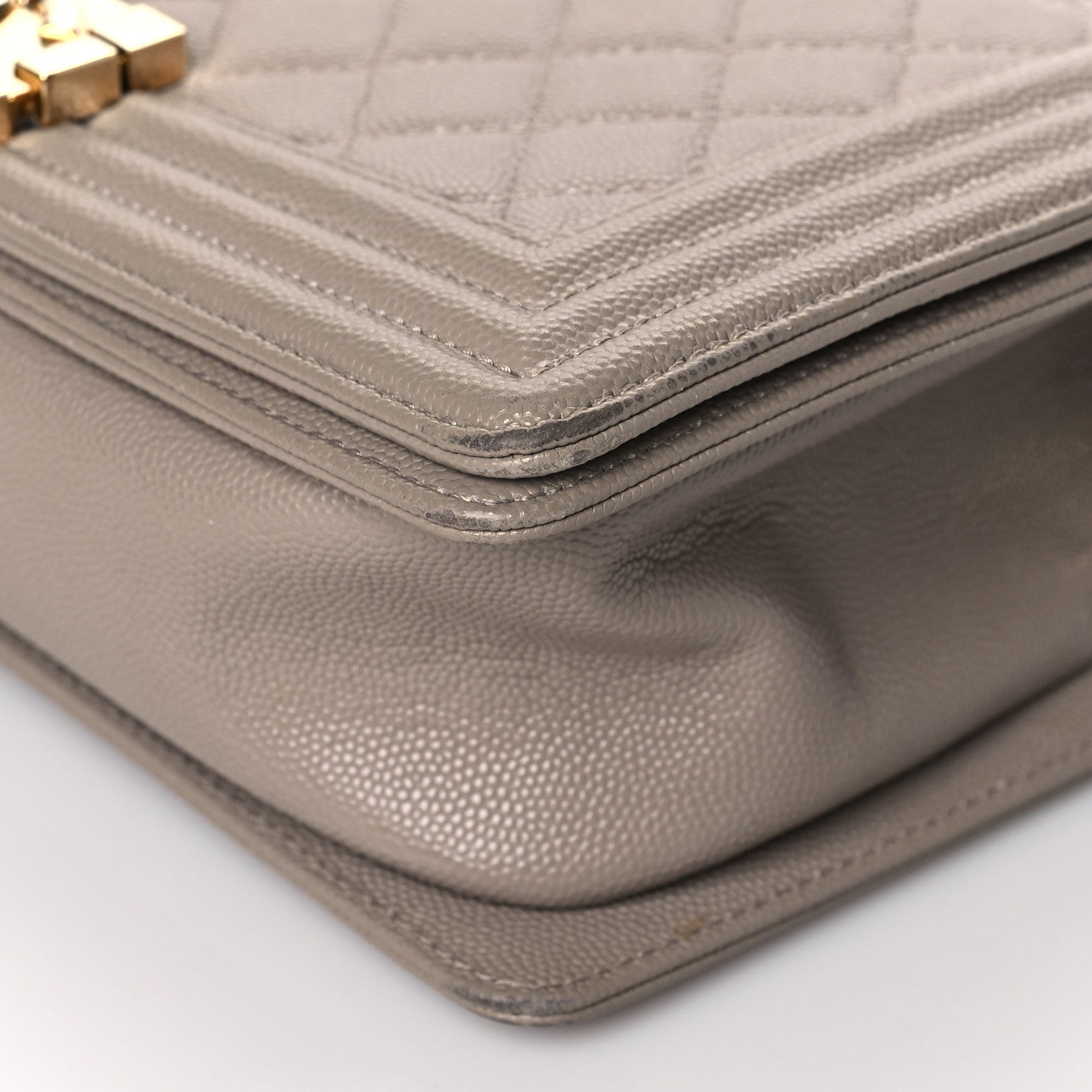 Chanel Caviar Quilted Medium Boy Flap Dark Beige 6 of 11