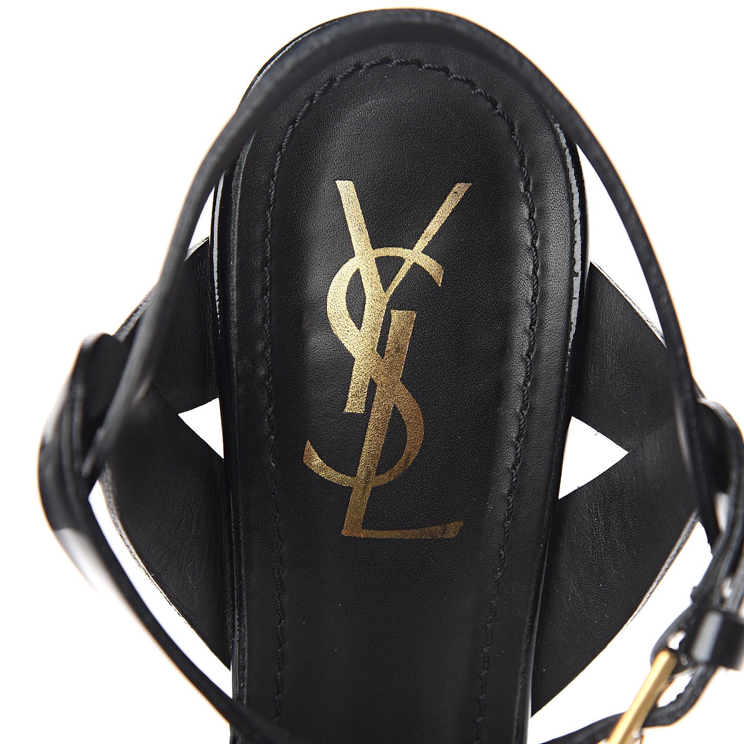 Saint Laurent Patent Tribute 75 Platform Sandals 38.5 Black 9 of 10