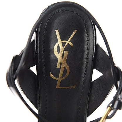 Saint Laurent Patent Tribute 75 Platform Sandals 38.5 Black 9 of 10