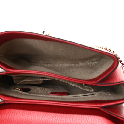 Gucci Dollar Calfskin Interlocking G Top Handle Shoulder Bag Red 9 of 21