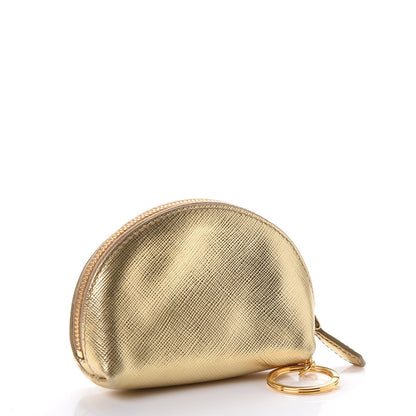 Prada Saffiano Metal Coin Purse Gold 3 of 10