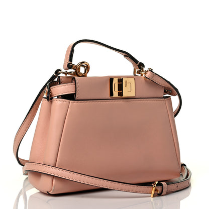 Fendi Shiny Nappa Micro Peekaboo Iconic Satchel Pink 2 of 6