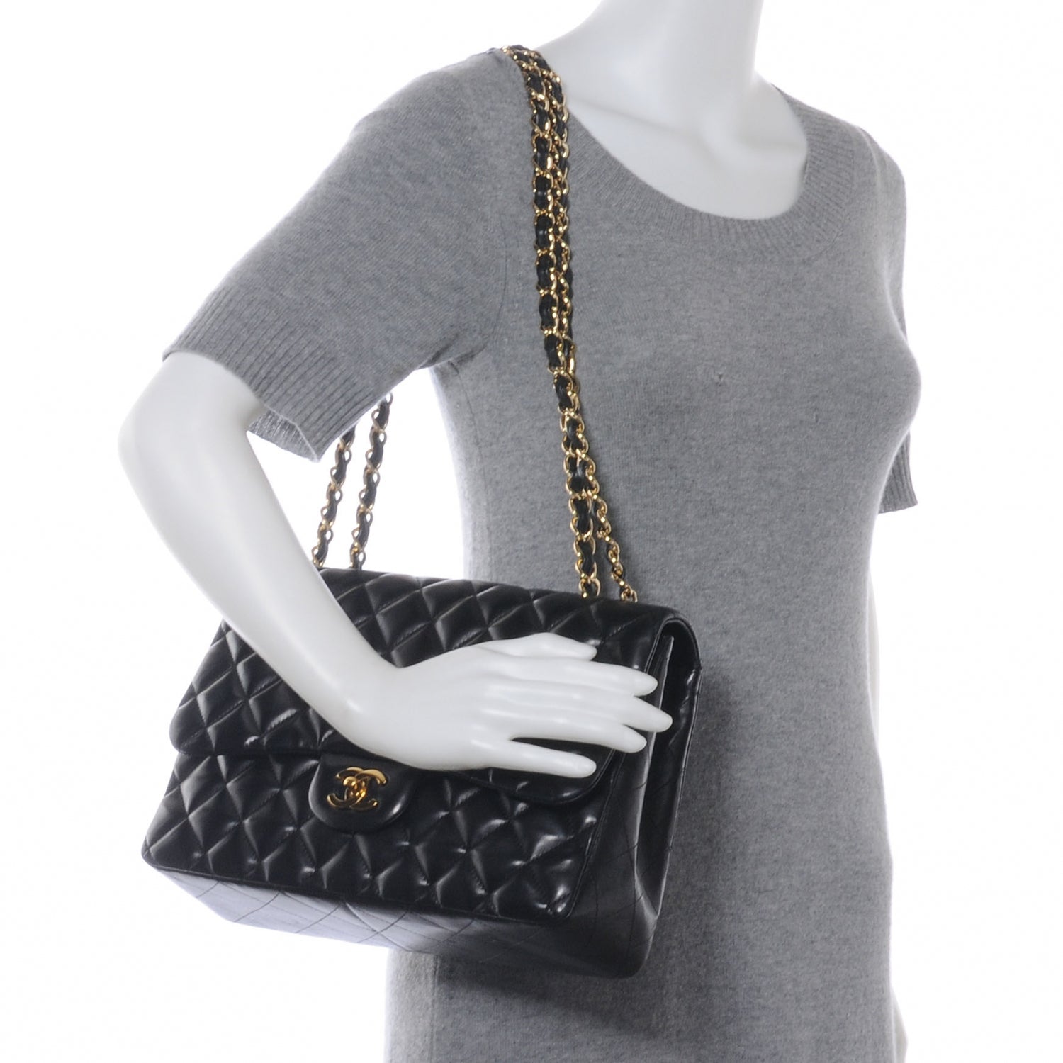 Chanel Lambskin Jumbo Single Flap Black 2 of 8