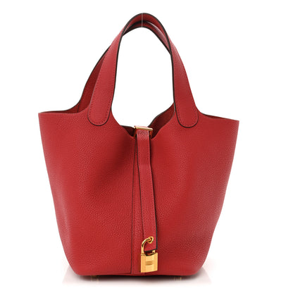 Hermes Taurillon Maurice Picotin Lock 18 PM Rouge Piment 1 of 10