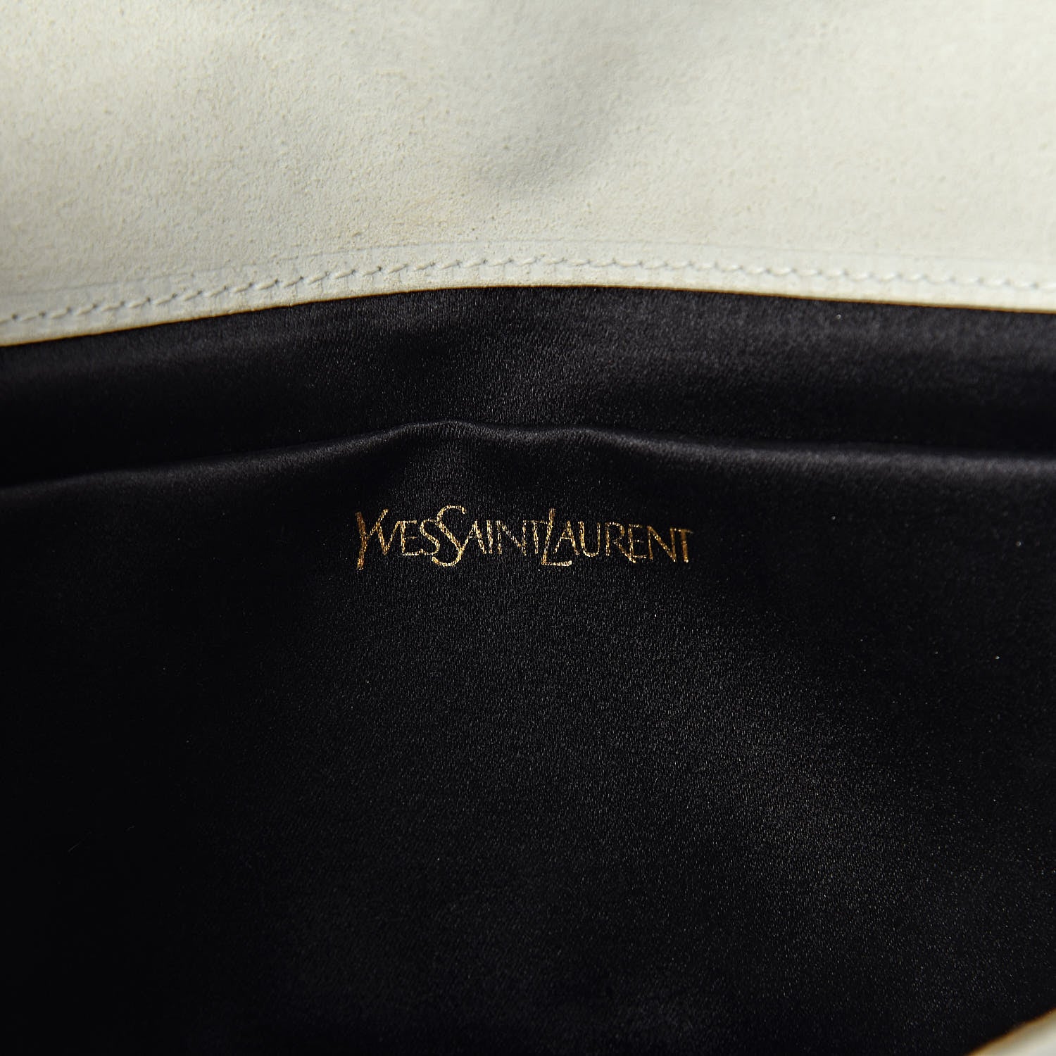 Saint Laurent Patent Calfskin Ombre Monogram Large Belle De Jour Clutch Ivory Black 6 of 12