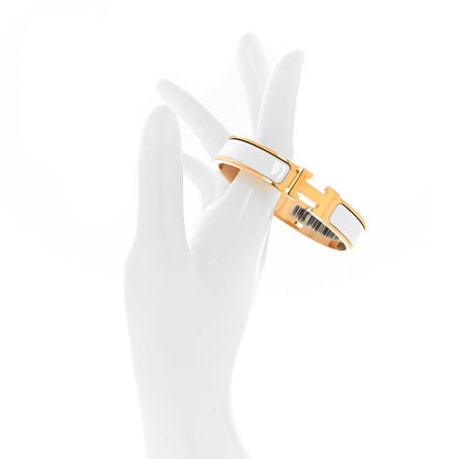 Hermes Enamel Narrow Clic Clac H Bracelet GM White 2 of 5