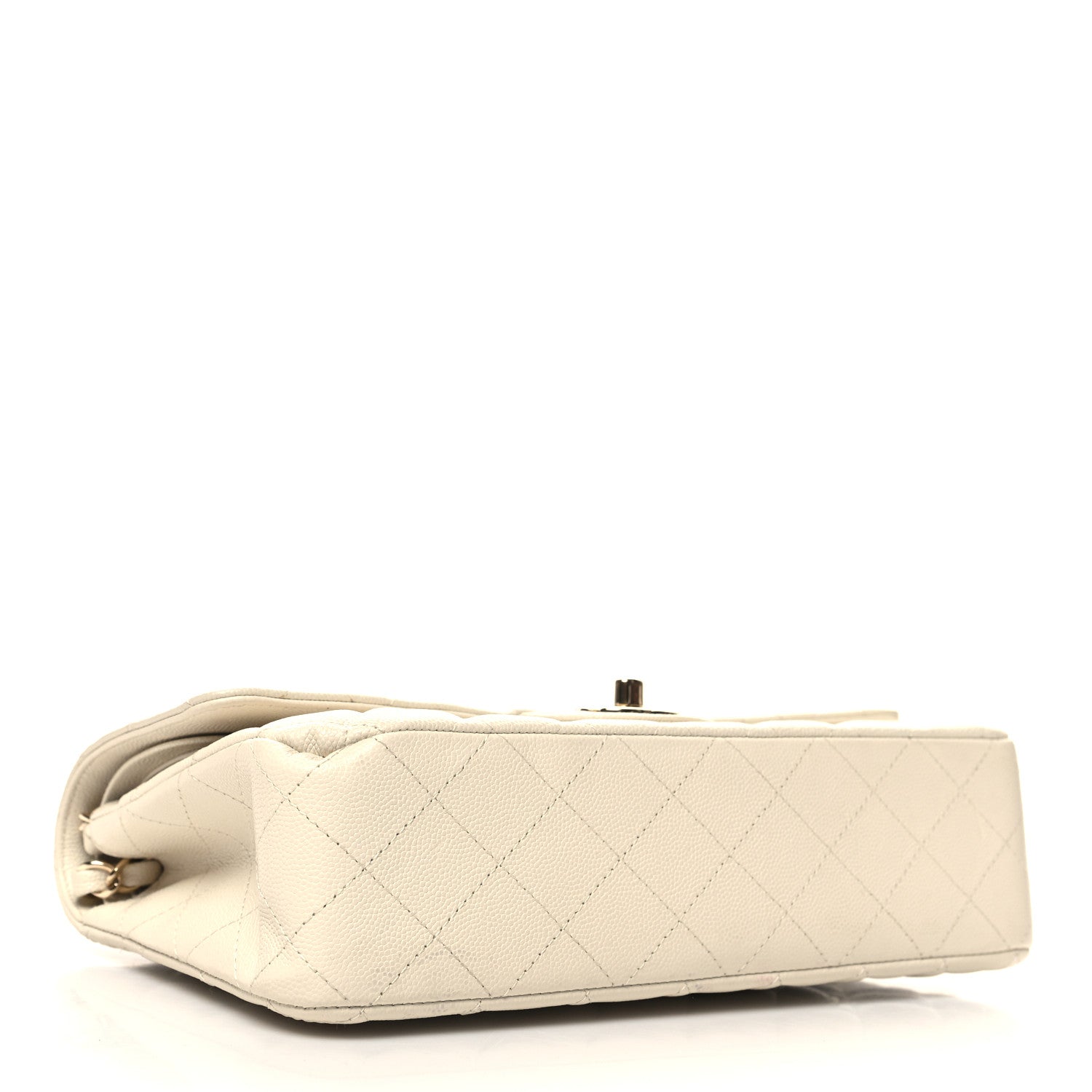 Chanel Caviar Quilted Medium Double Flap White 4 of 12