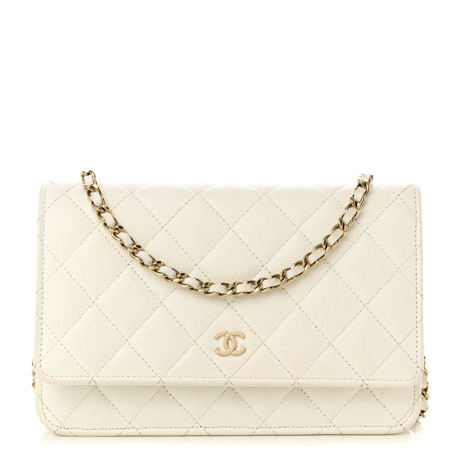 Chanel Caviar Quilted Wallet On Chain WOC White 1 of 12