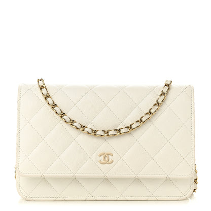 Chanel Caviar Quilted Wallet On Chain WOC White 1 of 12
