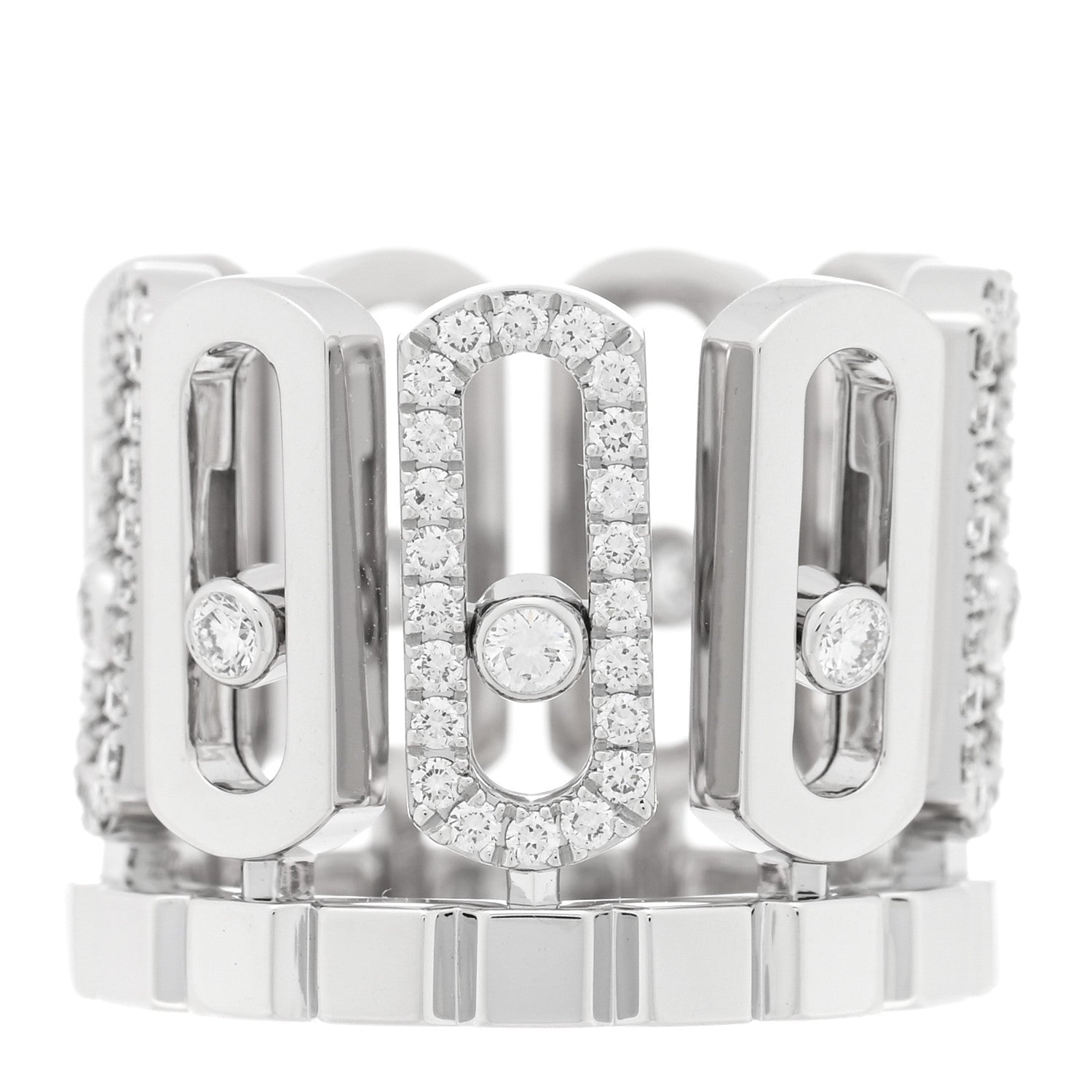 Messika 18K White Gold Diamond Iconica Semi Pave Ring 49 5 1 of 4