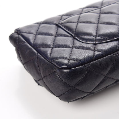 Chanel Lambskin Quilted East West Flap Bijoux Chain Navy Blue 13 of 14