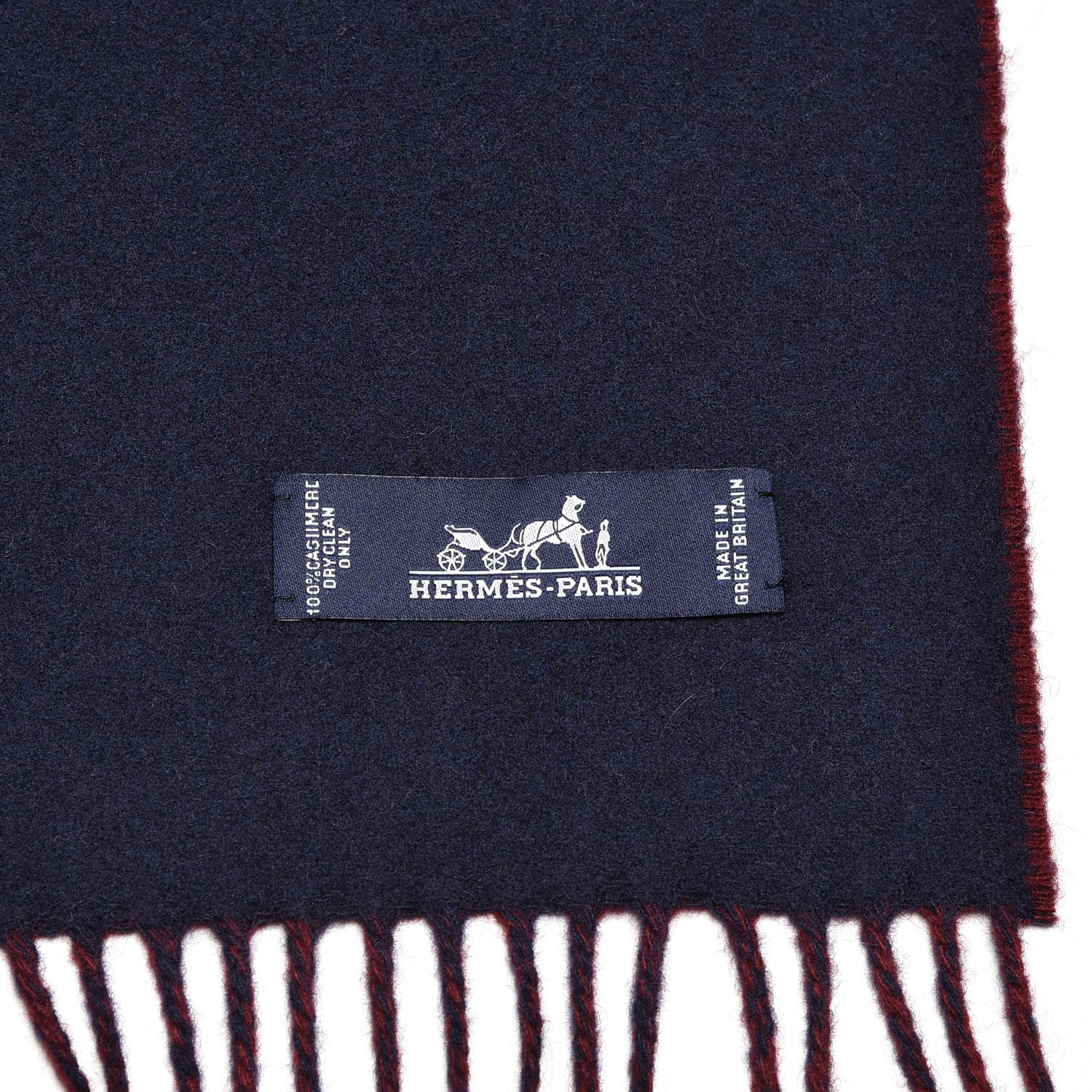 Hermes Cashmere Casaque Stole Marine Rouge 4 of 4