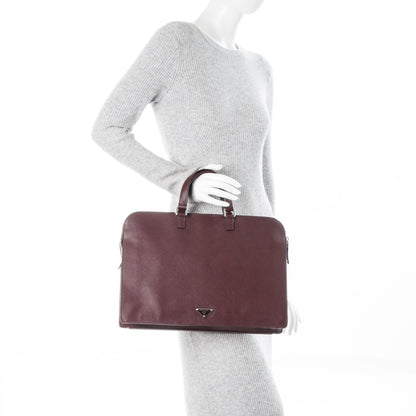 Prada Saffiano Travel Briefcase Granato 2 of 6