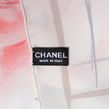 Chanel Silk Camellia Flower Scarf Beige 5 of 6