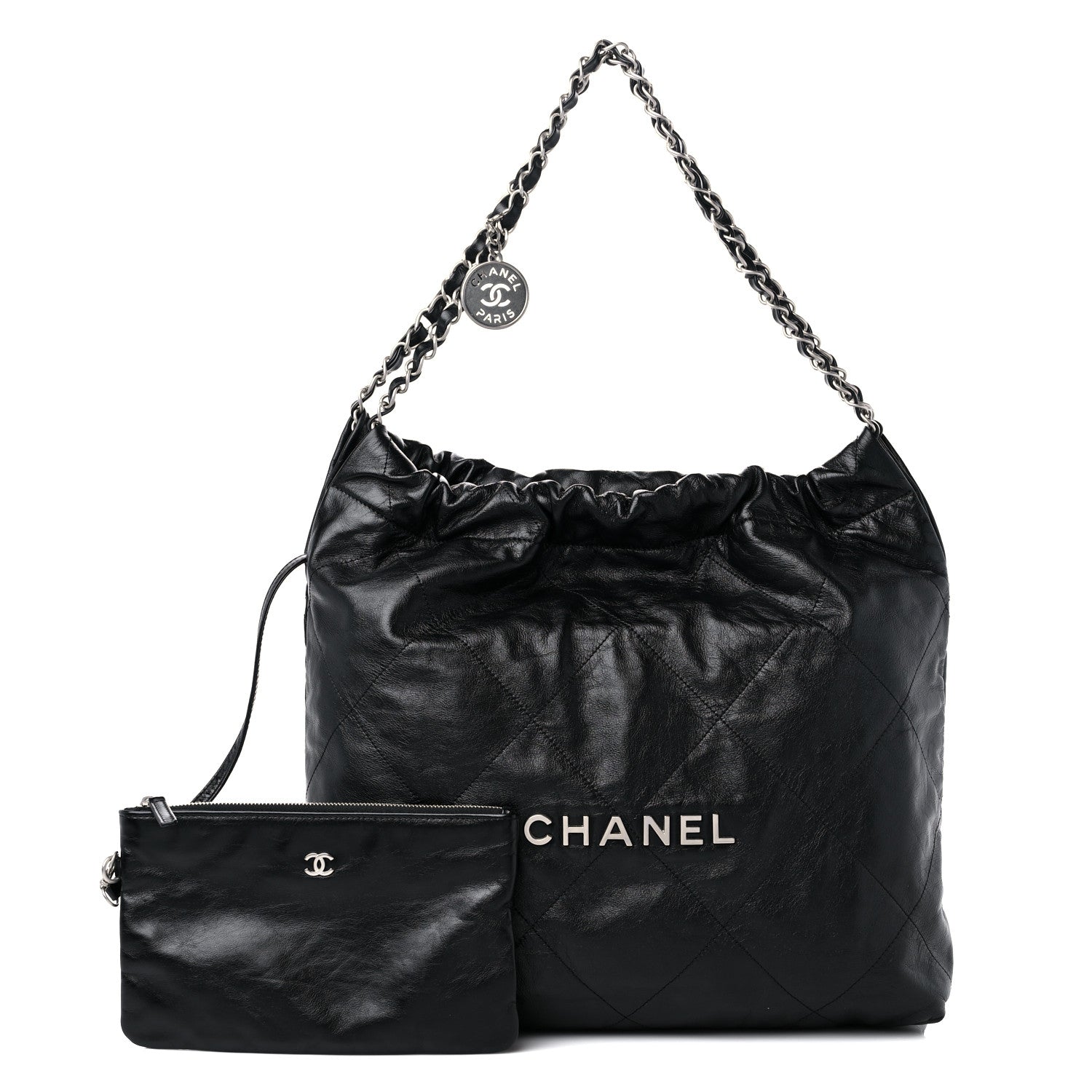 Chanel Shiny Calfskin Quilted Chanel 22 Black 1 of 11