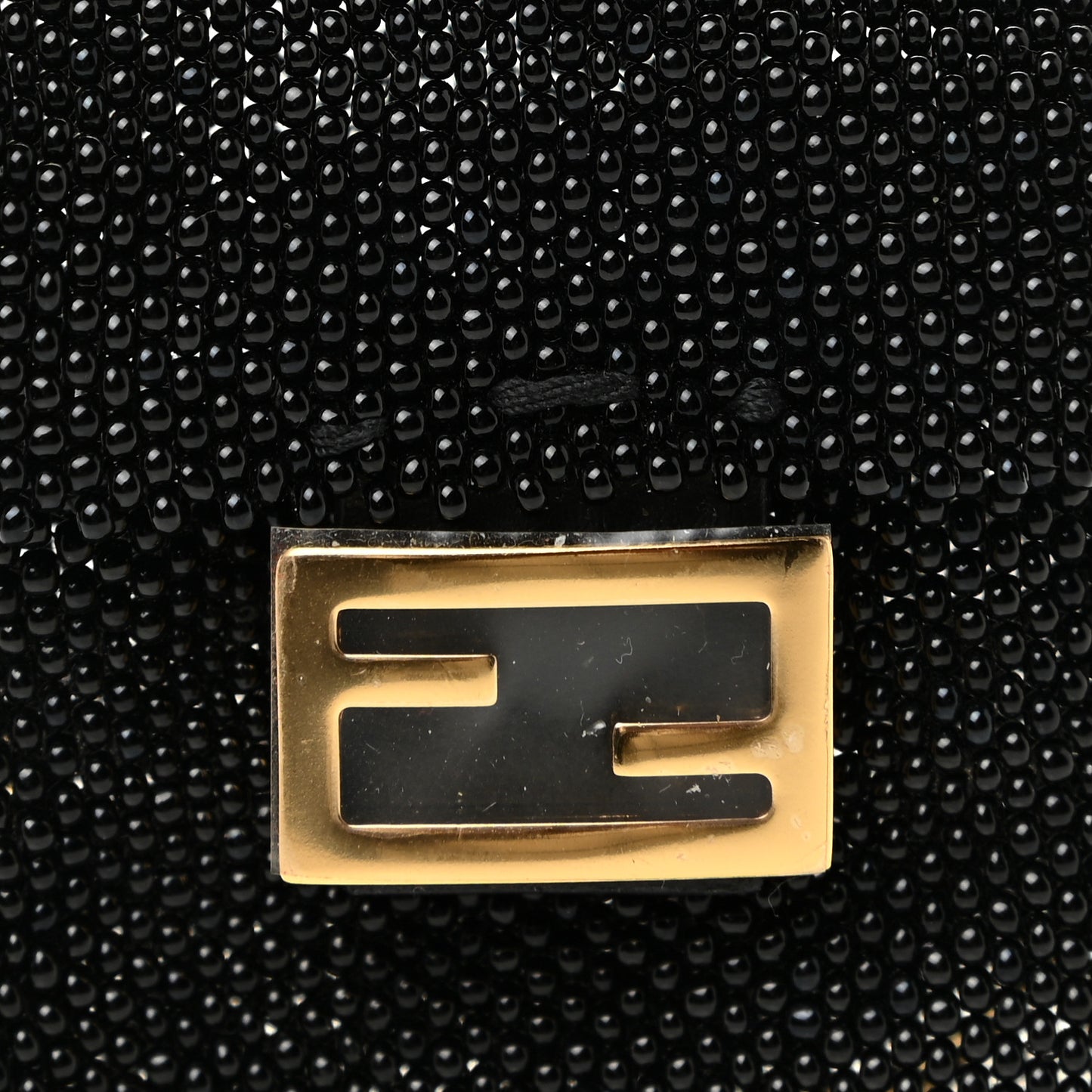 Glass Vitello King Beaded Mini Pico Baguette Charm Black
