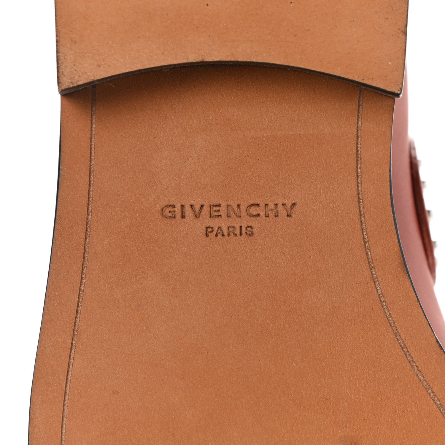 Givenchy Calfskin Studded Prue Buckle Bootie 36.5 Cognac 6 of 12