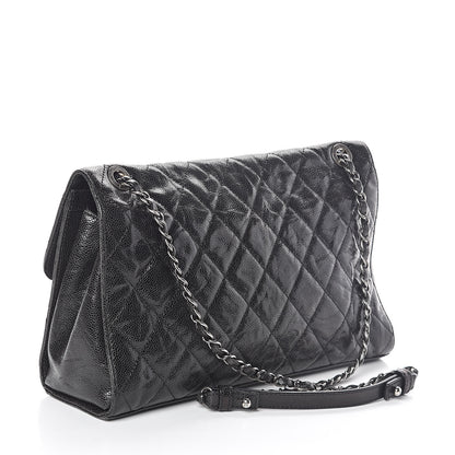 Chanel Crumpled Grained Calfskin Jumbo CC Crave Flap Black 3 of 10