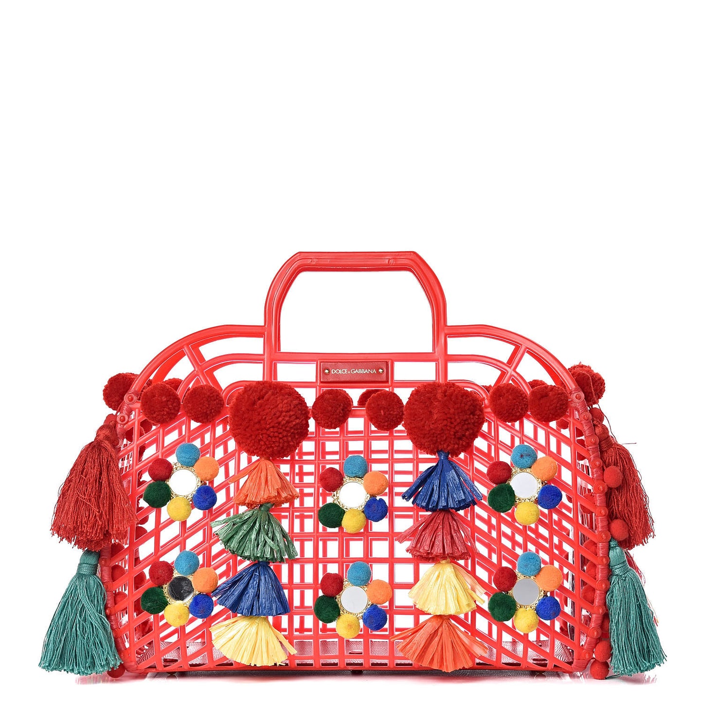 PVC Cage Market Tote Red