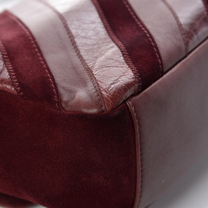 Chanel Suede Lambskin Glazed Calfskin Large Lady Vintage Chevron Flap Burgundy 12 of 14