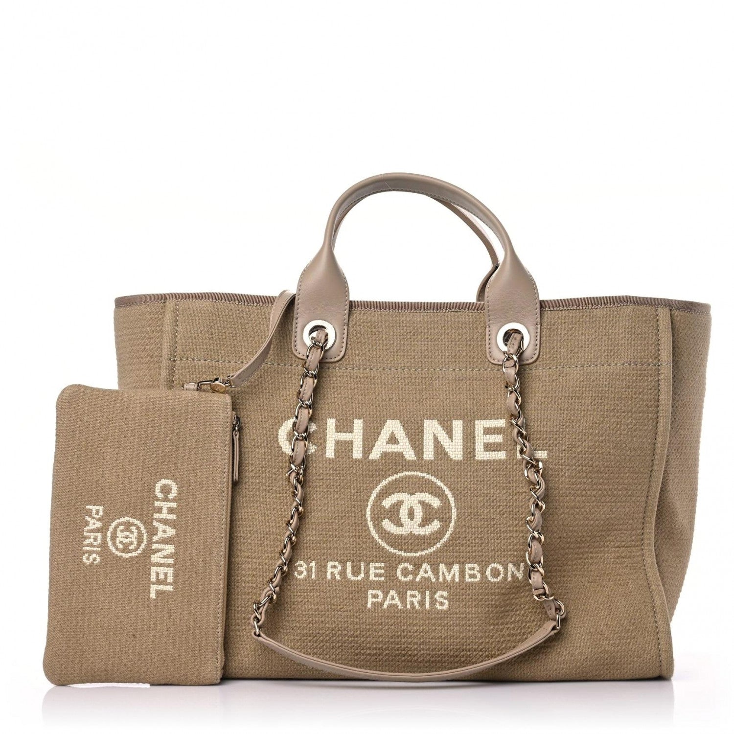 Chanel Mixed Fibers Medium Deauville Tote Beige 1 of 12