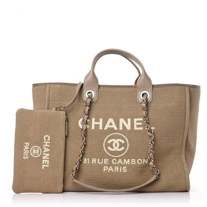 Chanel Mixed Fibers Medium Deauville Tote Beige 1 of 12