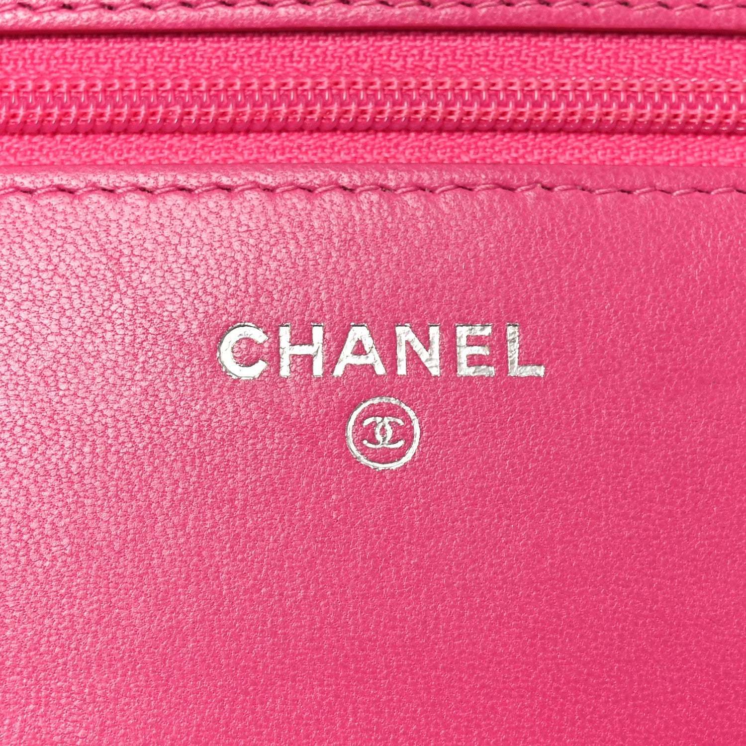 Chanel Lambskin Quilted Wallet On Chain WOC Dark Pink 11 of 21