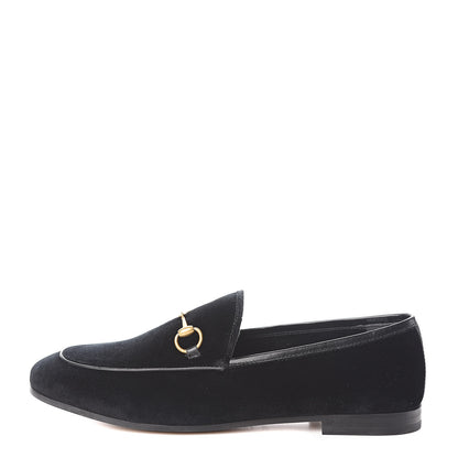 Gucci Velvet Horsebit Womens Jordaan Loafers 38.5 Black 1 of 9