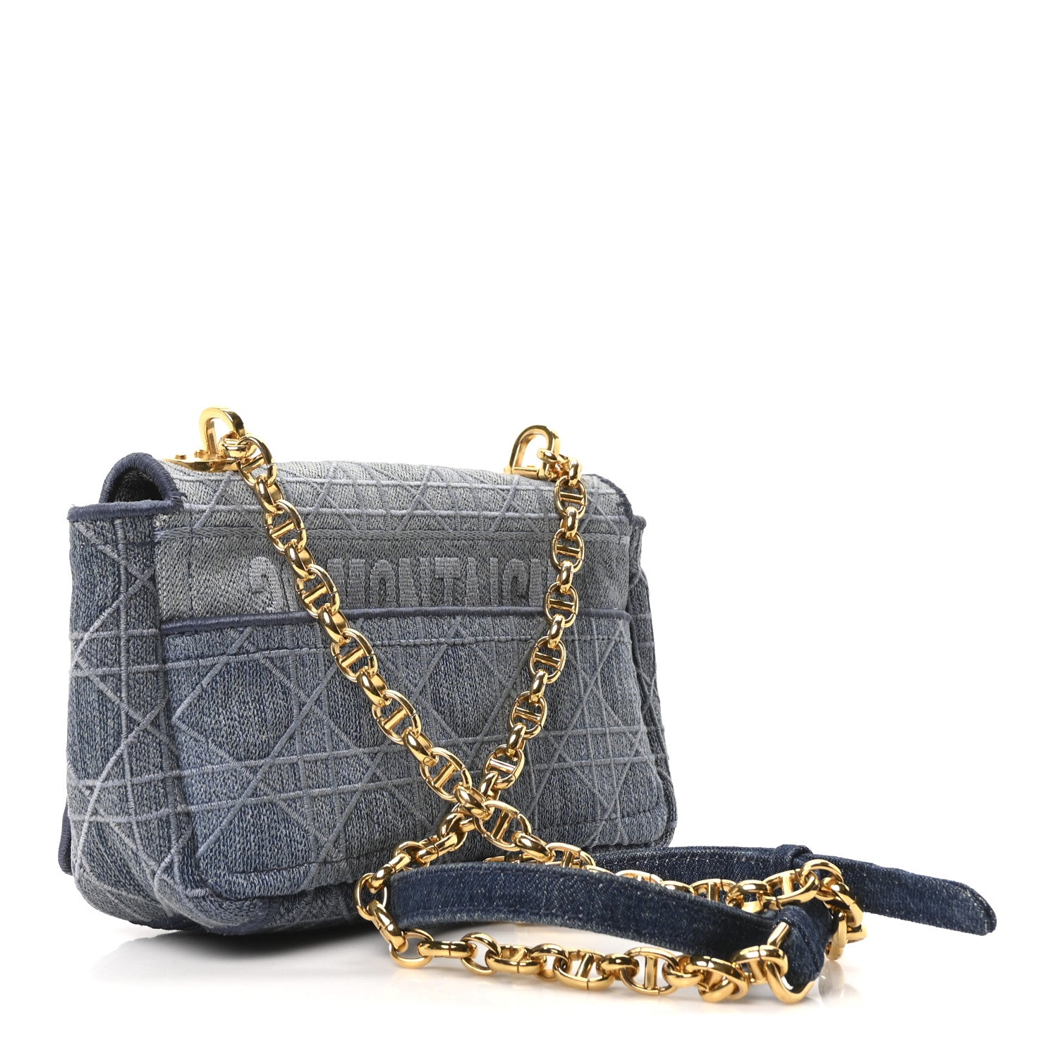 Christian Dior Denim Cannage Small Caro Bag Blue 3 of 9
