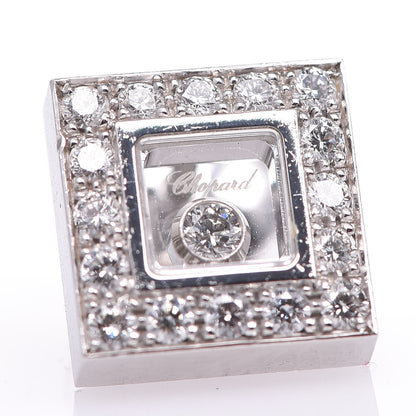 Chopard 18K White Gold Happy Diamonds Square Earrings 4 of 5