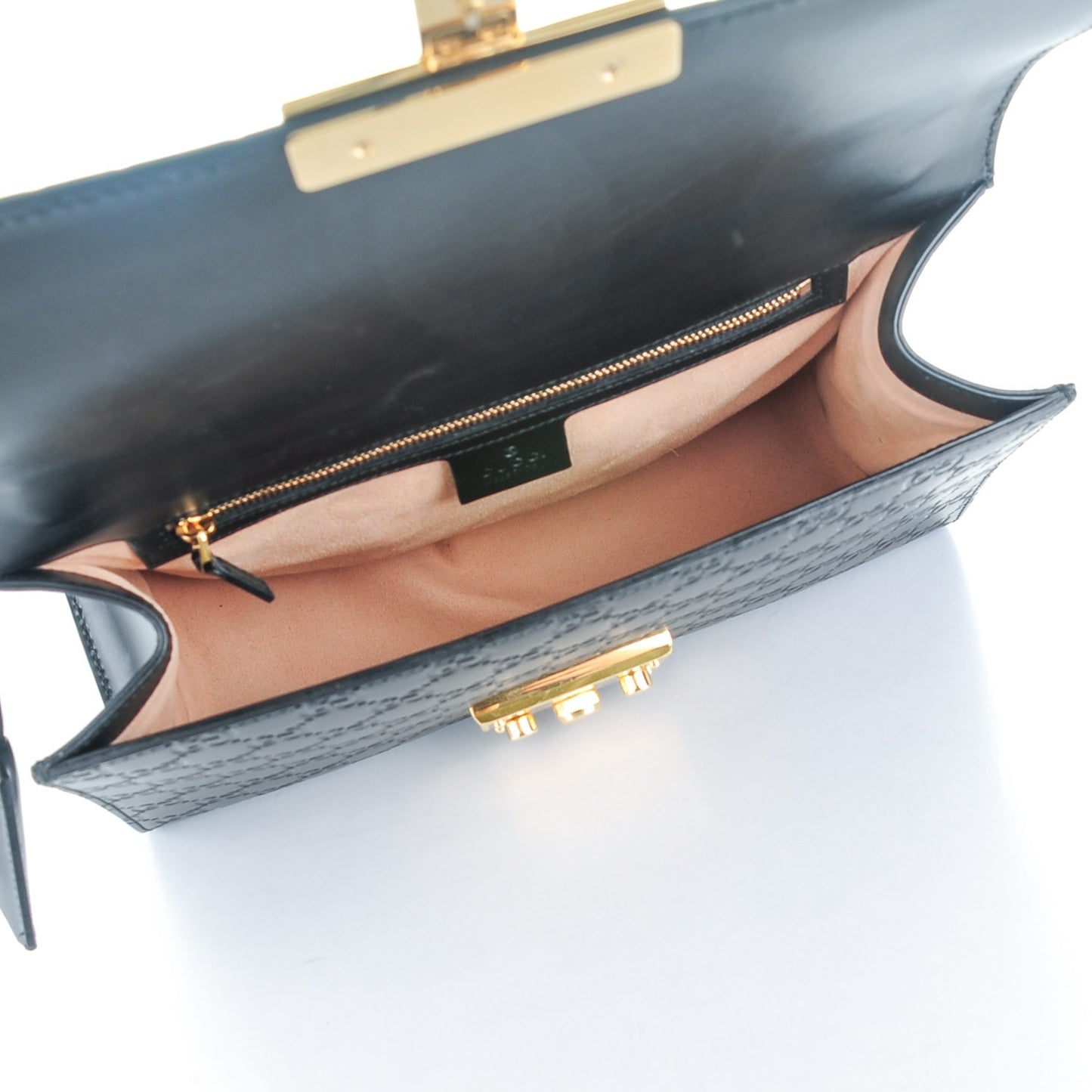 Guccissima Medium Padlock Shoulder Bag Black