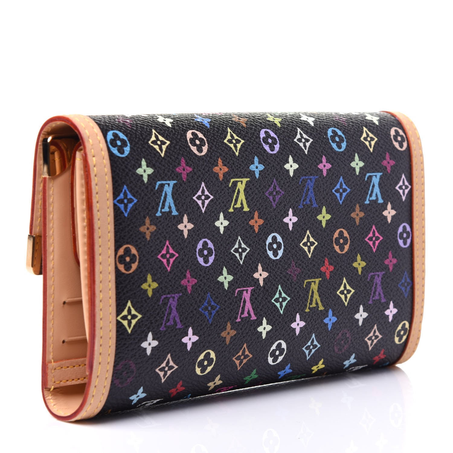 Louis Vuitton Monogram Multicolor Porte Tresor International Wallet Black 3 of 8