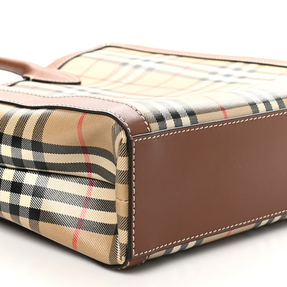 Burberry Vintage Check Calfskin Kane Tote Bag Beige Brown 8 of 9