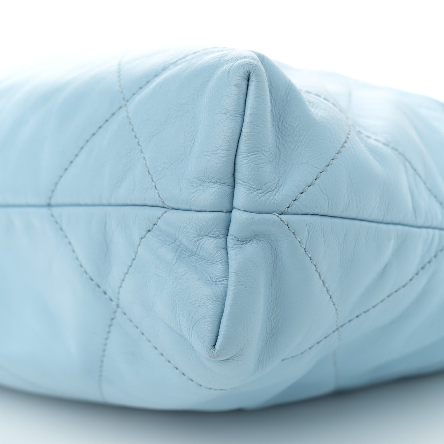 Shiny Calfskin Quilted Small Chanel 22 Light Blue