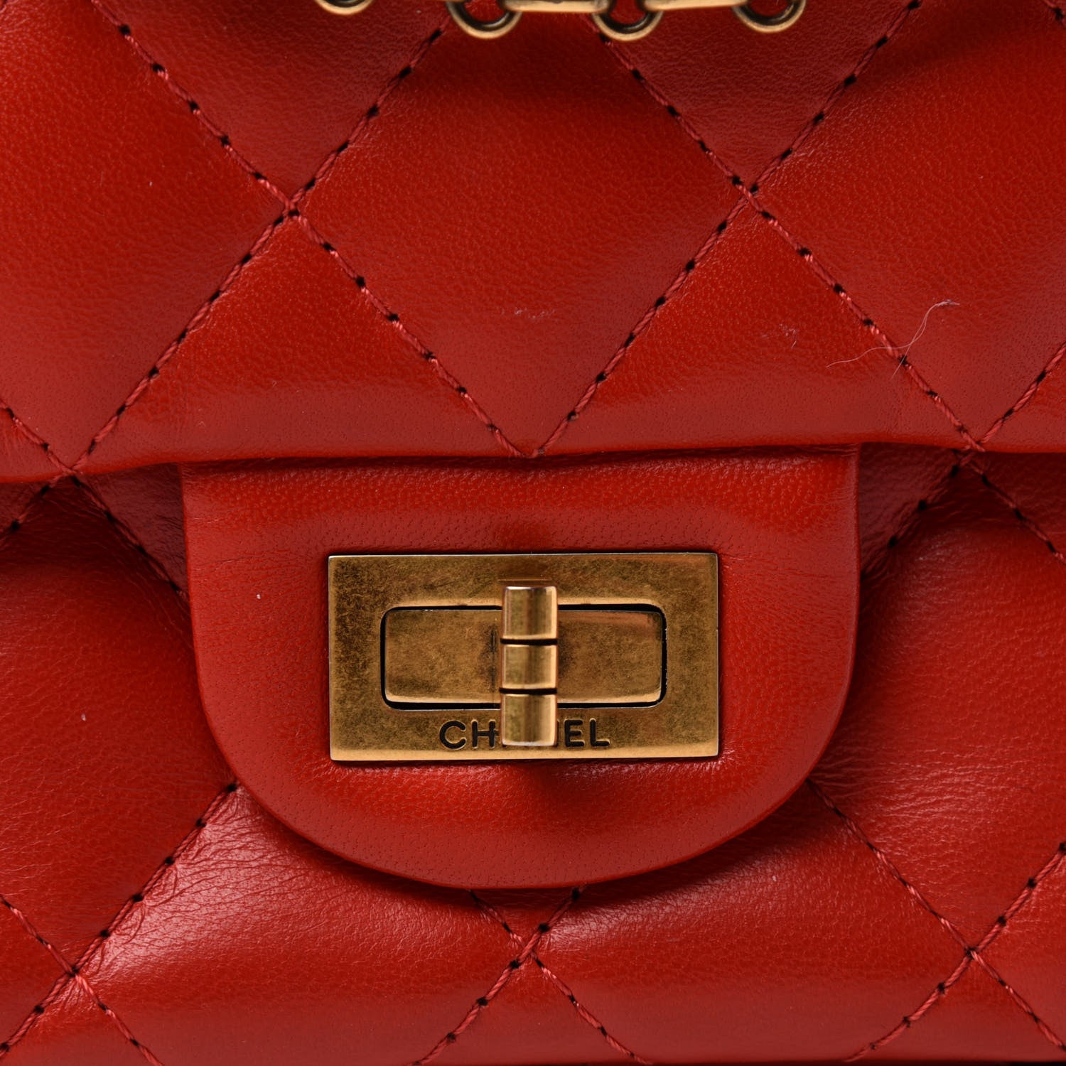 Chanel Lambskin Quilted 2.55 Reissue 226 Flap Red 10 of 11