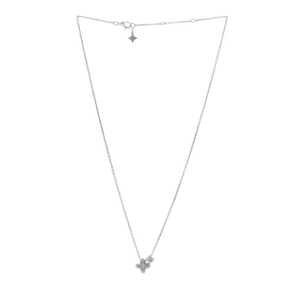 Louis Vuitton 18K White Gold Diamond LV Double Pendant Necklace 3 of 6