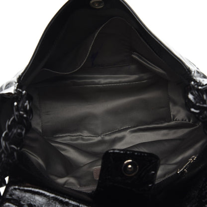 Chanel Crinkled Patent Modern Chain Flap Black 5 of 9