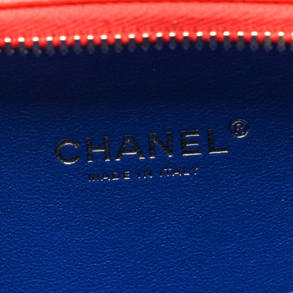 Chanel Caviar Quilted Small CC Filigree Vanity Case Blue White Red 6 of 11