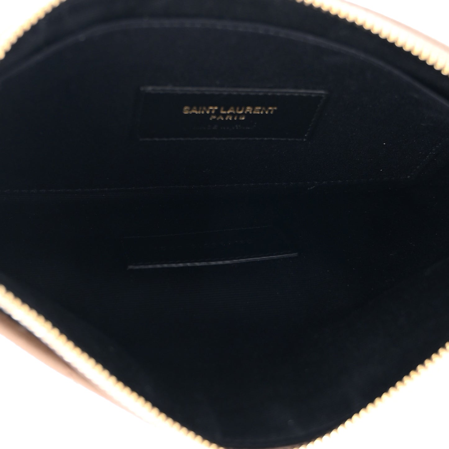Grain De Poudre Chevron Monogram Large Bill Pouch Dark Beige