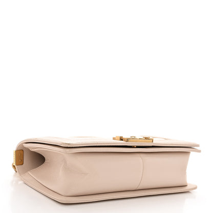 Chanel Caviar Chevron Quilted Medium Boy Flap Light Beige 4 of 12