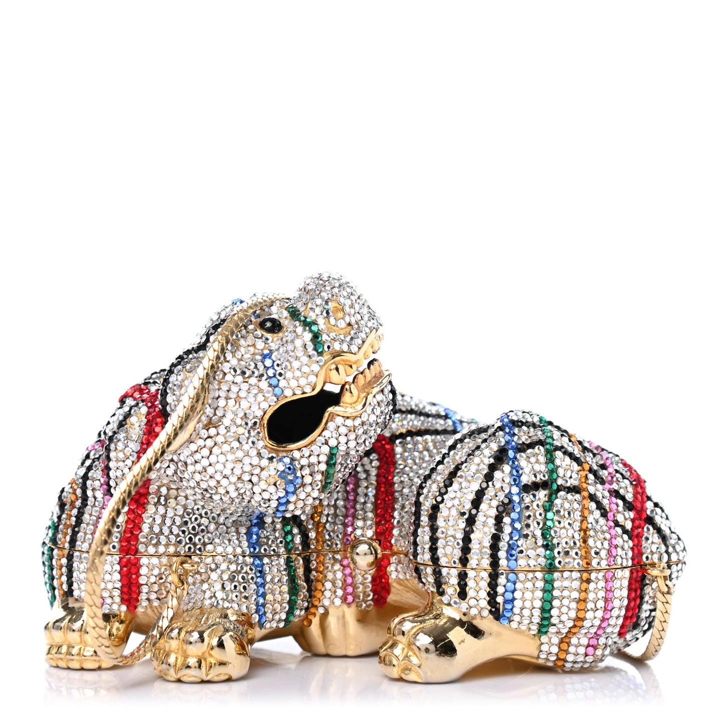 Swarovski Crystal Ming Dragon Minaudiere Clutch Multicolor