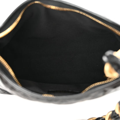 Chanel Shiny Crumpled Lambskin Quilted Medium CC Funky Town Hobo Black 5 of 10