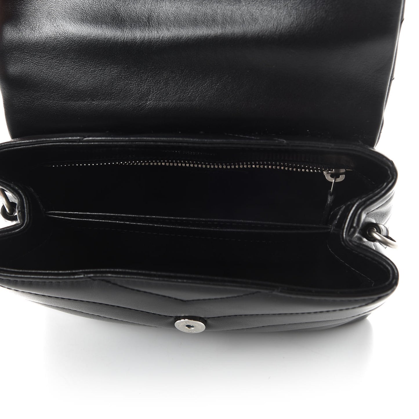 Calfskin Y Quilted Monogram Toy Loulou Crossbody Bag Black