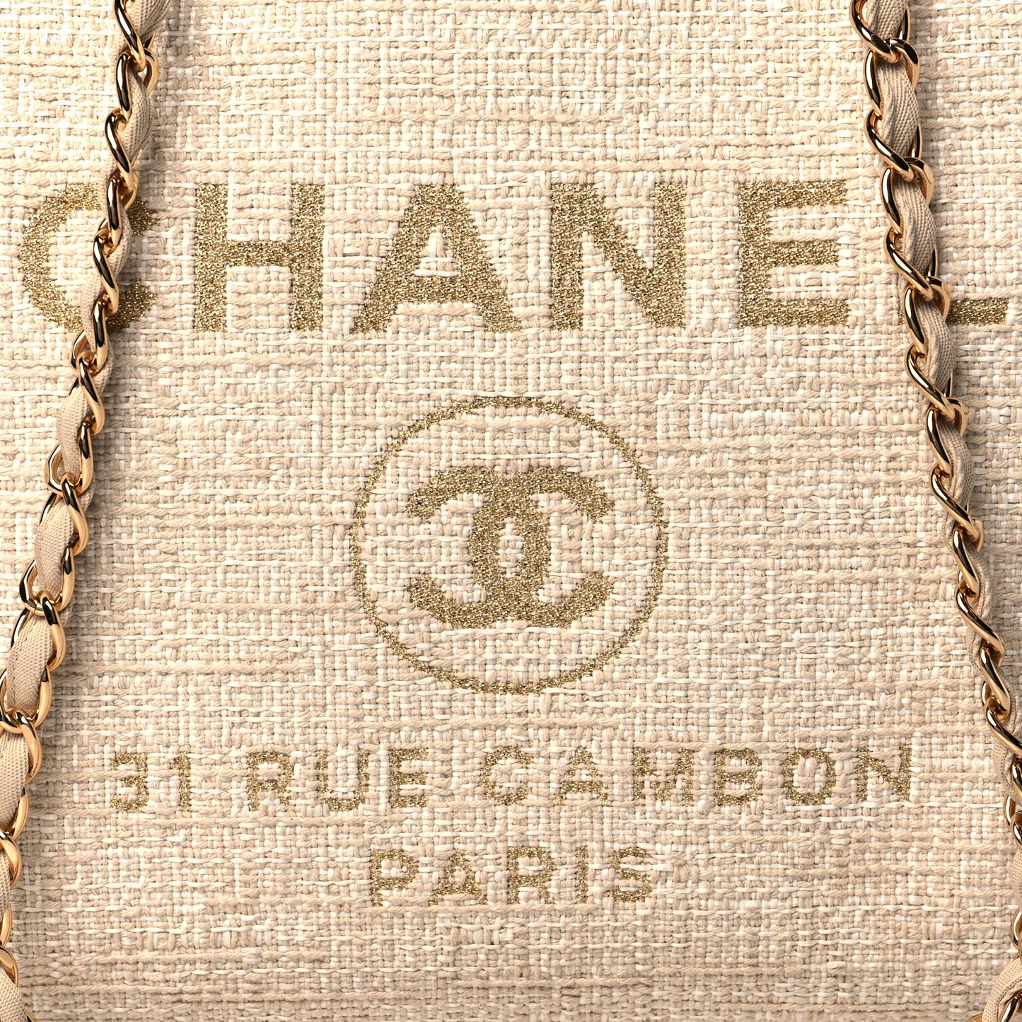 Canvas Medium Deauville Tote Light Beige